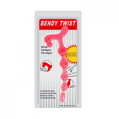 Анальная цепочка Bendy Twist красная