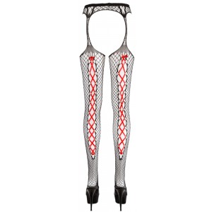 Черные колготки на шнуровке с открытыми бедрами L\XL (иной угол)