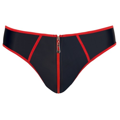 Черные трусы с красной молнией L