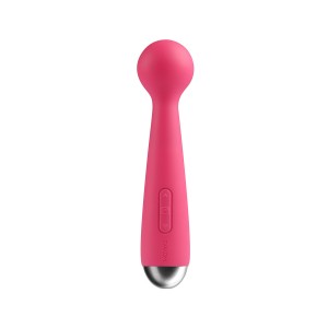 Вибромассажер SVAKOM Mini Emma, силикон, сливово-красный, 16,5 см, США (иной угол)