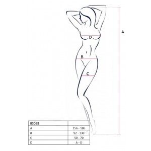 Ажурный боди-комбинезон красного цвета, BS058, размер S/L Ажурный боди-комбинезон красного цвета, BS058, размер S/L (иной угол)