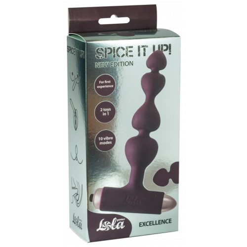 Анальная цепочка с вибрацией Spice It Up New Edition Excellence бордовая 