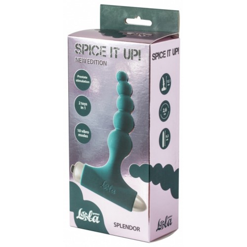 Анальная цепочка с вибрацией Spice It Up New Edition Splendor зеленая