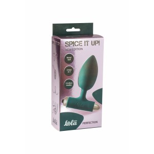 Анальная пробка с вибрацией Spice It Up New Edition Perfection зеленая (иной угол)