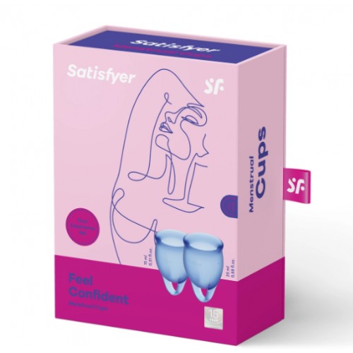 Набор менструальных чаш Satisfyer Feel Confident, голубой