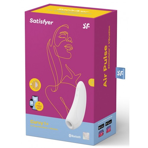 Вакуумный вибростимулятор Satisfyer Curvy 1+ White с дистанционном управлением