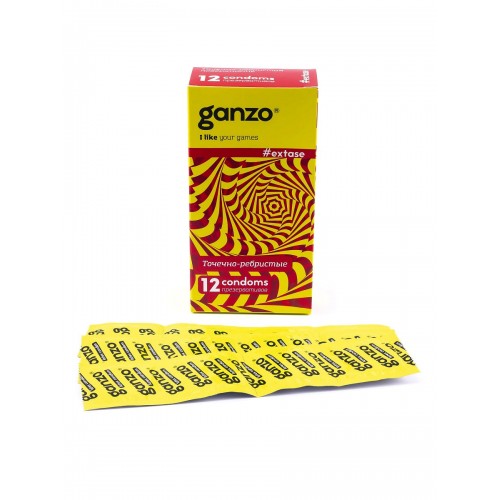 Презервативы Ganzo №12 Extase точечно-ребристые