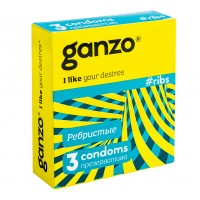 Презервативы Ganzo №3 Ribs ребристые