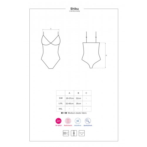 Кружевное черное боди Shibu L/XL