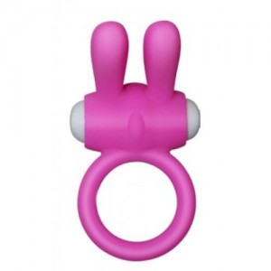 Розовое виброкольцо Power Clit Cockring Rabbit