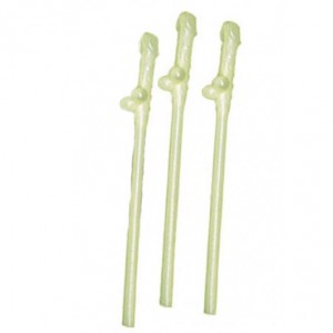 Трубочки для коктейлей Penis Straws светящиеся в темноте 10 шт. (иной угол)