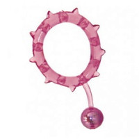 Кольцо с утяжеляющим шариком розовое Ball Banger Cock Ring