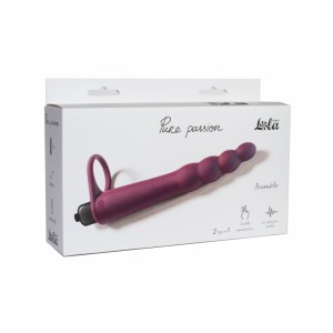 Вибронасадка для двойного проникновения Pure Passion Bramble бордовая (иной угол)