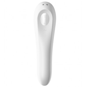Клиторальный стимулятор + вибратор 2 в 1 Satisfyer Dual Pleasure с управлением через смартфон жемчужный Клиторальный стимулятор + вибратор 2 в 1 Satisfyer Dual Pleasure с управлением через смартфон жемчужный (иной угол)