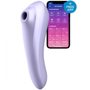 Клиторальный стимулятор + вибратор 2 в 1 Satisfyer Dual Pleasure с управлением через смартфон сиреневый Клиторальный стимулятор + вибратор 2 в 1 Satisfyer Dual Pleasure с управлением через смартфон сиреневый