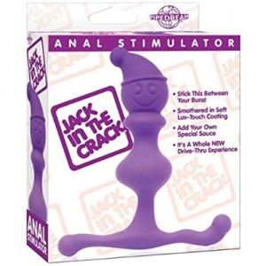 Анальный стимулятор в форме гномика Jack in the Crack фиолетовый (иной угол)