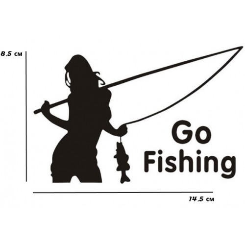 Виниловая наклейка на авто Go Fishing
