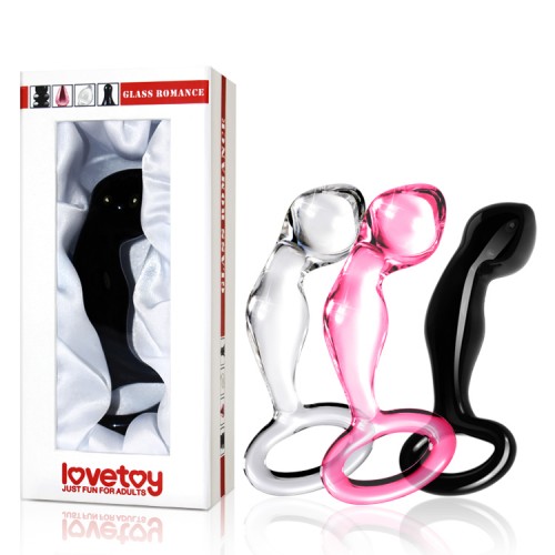 Анальная втулка из стекла с изогнутым телом черная