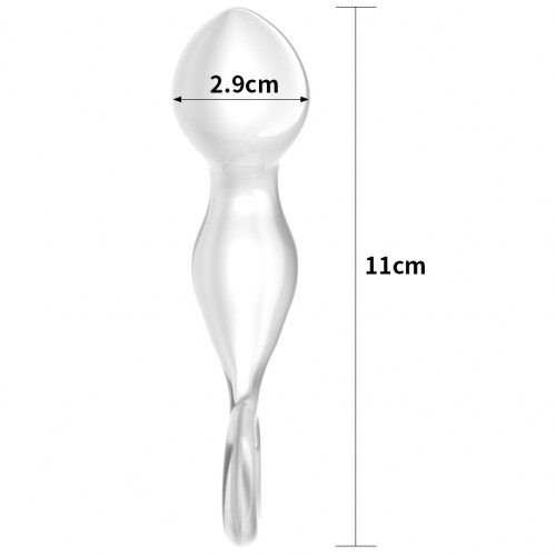 Анальная втулка из стекла с изогнутым телом черная