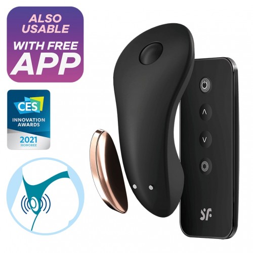 Клиторальный вибростимулятор с дистанционным управлением Satisfyer Little Secret черный