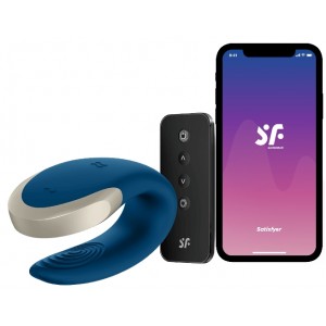 Стимулятор для пар Satisfyer Partner Double Love с дистанционным управлением синий