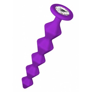 Анальная цепочка с кристаллом Emotions Chummy Purple (иной угол)