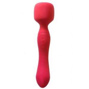 Двусторонний вибромассажер с подогревом Heating Wand Red (иной угол)