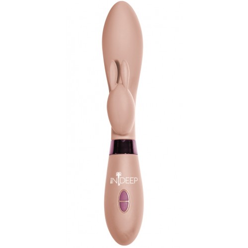 Вибратор с клиторальным стимулятором-кроликом Indeep Yonce Beige