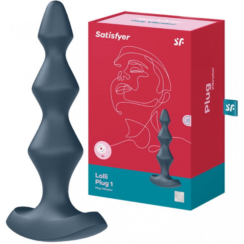 Анальная виброелочка Lolli Plug 1 Satisfyer серая
