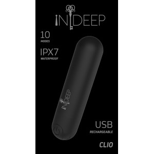 Перезаряжаемая вибропуля Indeep Clio Black (иной угол)