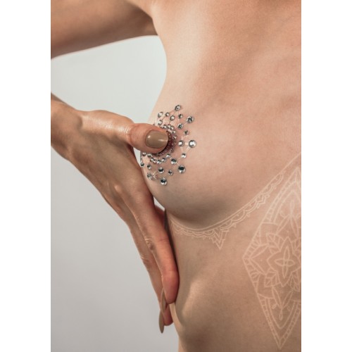 Наклейки на грудь со стразами Burlesque Rowland