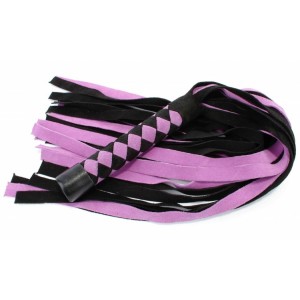 Яркий флоггер из замши лилово-черный (иной угол)