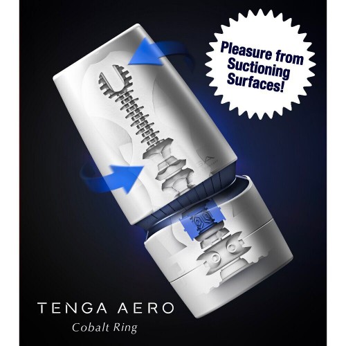 Мастурбатор с эффектом всасывания Tenga Aero Cobalt Ring