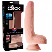 Крупный фаллоимитатор на присоске King Cock Plus Triple Density 18 см