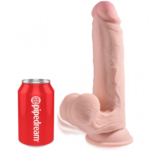 Фаллос с подвижной мошонкой на присоске King Cock Plus Triple Density 20,3 см