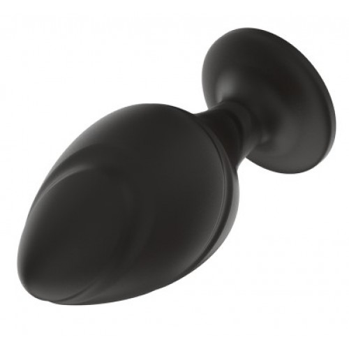 Черная силиконовая рельефная анальная пробка S