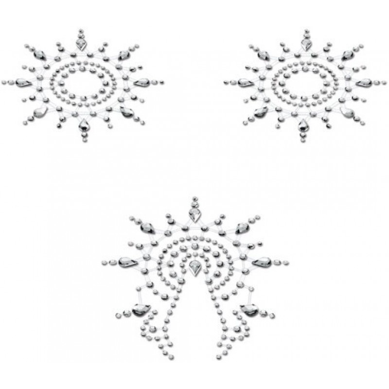 Пэстисы Breast & Pubic Jewelry белые Crystal Stiker 
