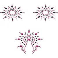 Пэстисы Breast & Pubic Jewelry черные и розовые Crystal Stiker 
