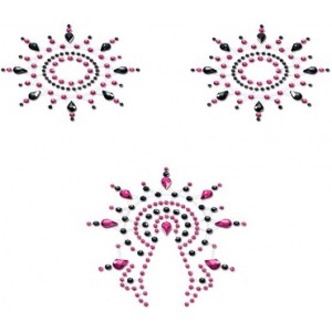 Пэстисы Breast & Pubic Jewelry черные и розовые Crystal Stiker 