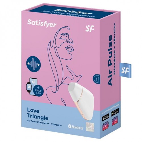 Бесконтактный смарт-стимулятор клитора Satisfyer Love Triangle белый ДЕФОРМИРОВАННАЯ УПАКОВКА