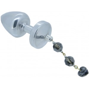 Анальная пробка из стали с украшением из кристаллов Silver S (иной угол)