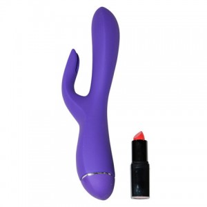 Вибратор Ovo K3 с клиторальным стимулятором фиолетовый ДЕФОРМИРОВАННАЯ УПАКОВКА (иной угол)