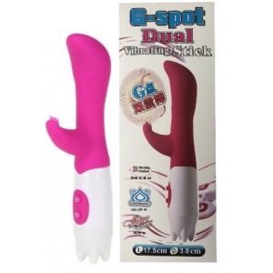 Вибратор с клиторальным стимулятором G-Spot Dual Vibrating Stick
