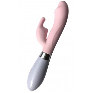 Вибратор кролик розового цвета с стимуляцией клитора (иной угол)