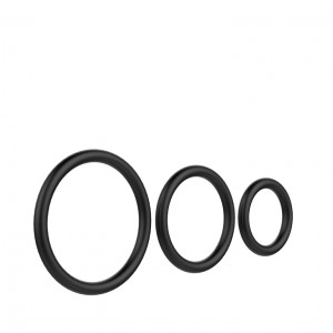 Набор из 3 эрекционных колец черного цвета (иной угол)