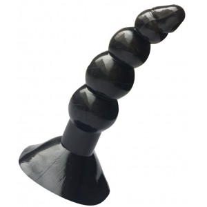 Черная силиконовая анальная ёлочка (иной угол)