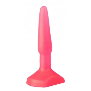 Розовая анальная пробка для ношения (иной угол)