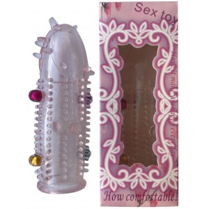 Насадка на палец розовая с бусинами