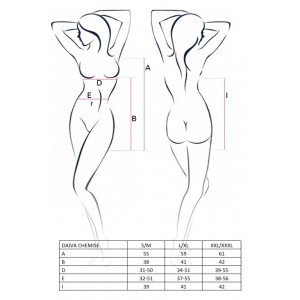 Черная сорочка Daiva XXL/XXXL (иной угол)