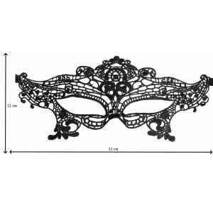 Маска из кружева черная ажурная (иной угол)